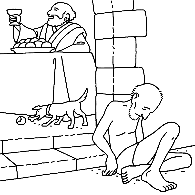 799x803 Rich Man And Lazarus Coloring Page