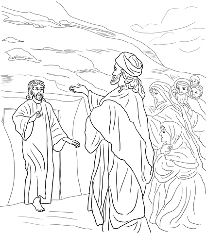 424x480 Jesus Raises Lazarus From The Dead Coloring Page Jesus Raises