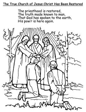 Restoration Of The Church, Coloring Page, Primary 3, Lesson 6 277x358 Restoration Of The Church, Coloring Page, Primary 3, Lesson 6