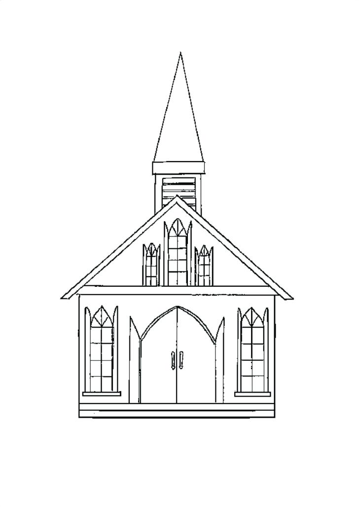 Fall Church Coloring Sheet Coloring Pages