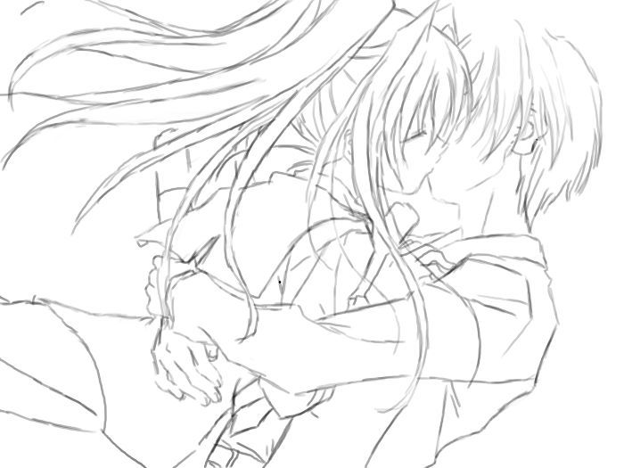 700x525 Anime Couples Coloring Free Download