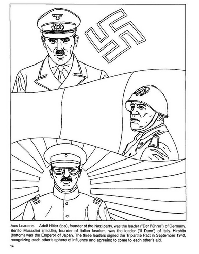392x500 Cc2 Wks16 17 Wwii Axis Leaders Coloring Page Hitler, Mussolini