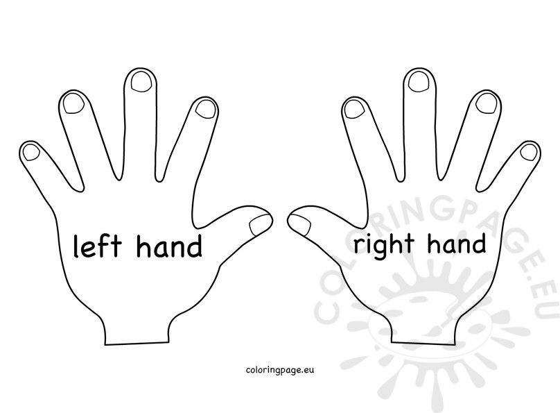 808x595 Right Hand Left Hand Children's Printable Activities Coloring Page