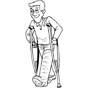 Man With Broken Leg Coloring Page 300x300 Man With Broken Leg Coloring Page