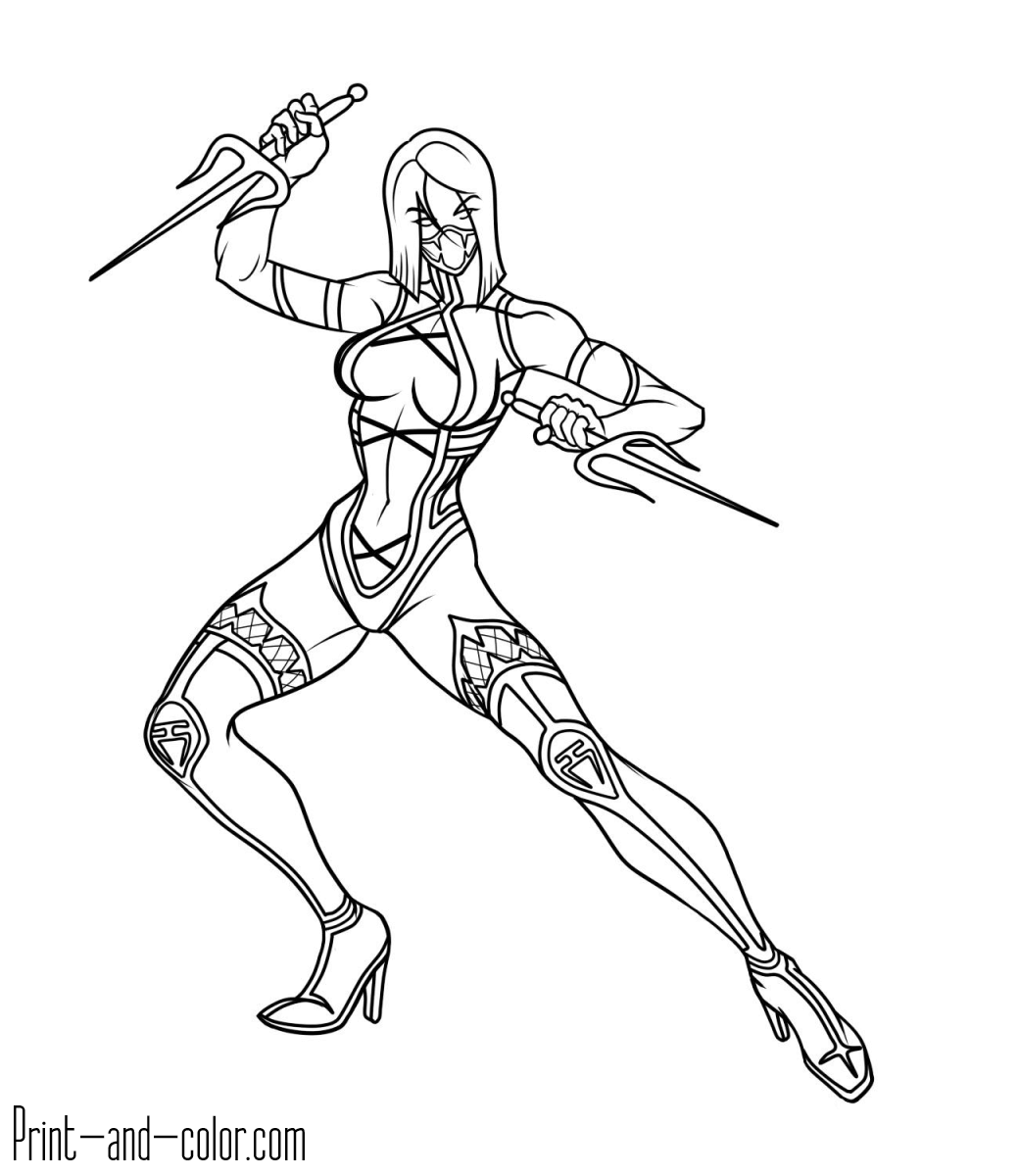Mortal Kombat Coloring Pages Print 1040x1200 Mortal Kombat Coloring Pages Print