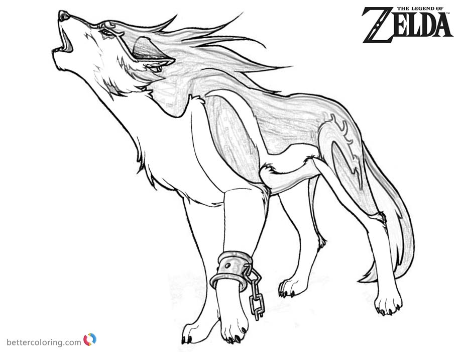 920x700 Legend Of Zelda Wolf Coloring Pages Sketch