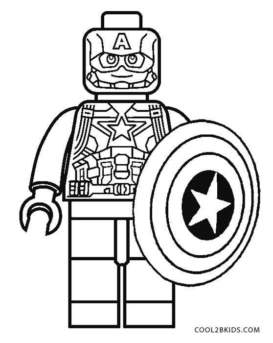 558x700 Coloring Pages Lego Captain America Free Printable For Kids