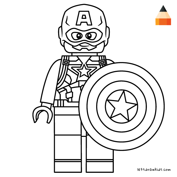 600x600 How To Draw Captain America Lego Marvel's Studio