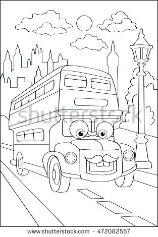 313x470 Cute Hipster Car City Coloring Page Stock Vector Lego City Train