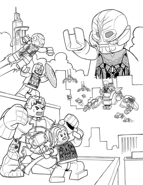 593x768 Kids N Fun Com 15 Coloring Pages Of Lego Marvel Avengers