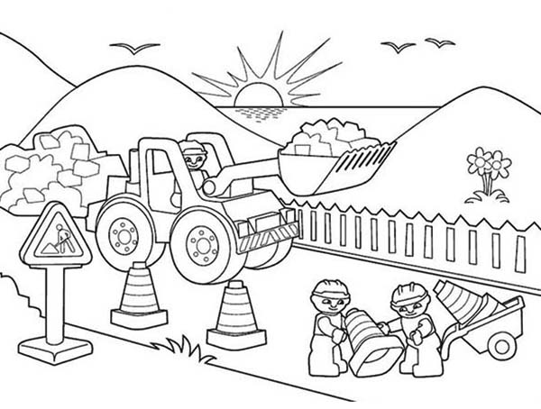 600x454 Lego Duplo Road Construction Coloring Pages Batch Coloring