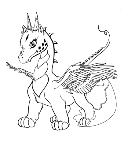 406x480 Baby Dragon Coloring Pages Page Free Printable Get Bubbles