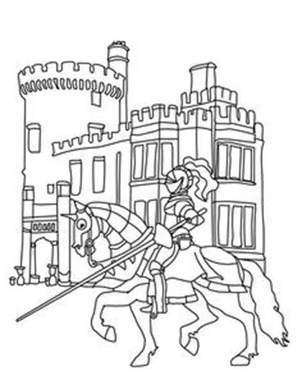 Knights And Castles Coloring Pages 600x773 Knights And Castles Coloring Pages