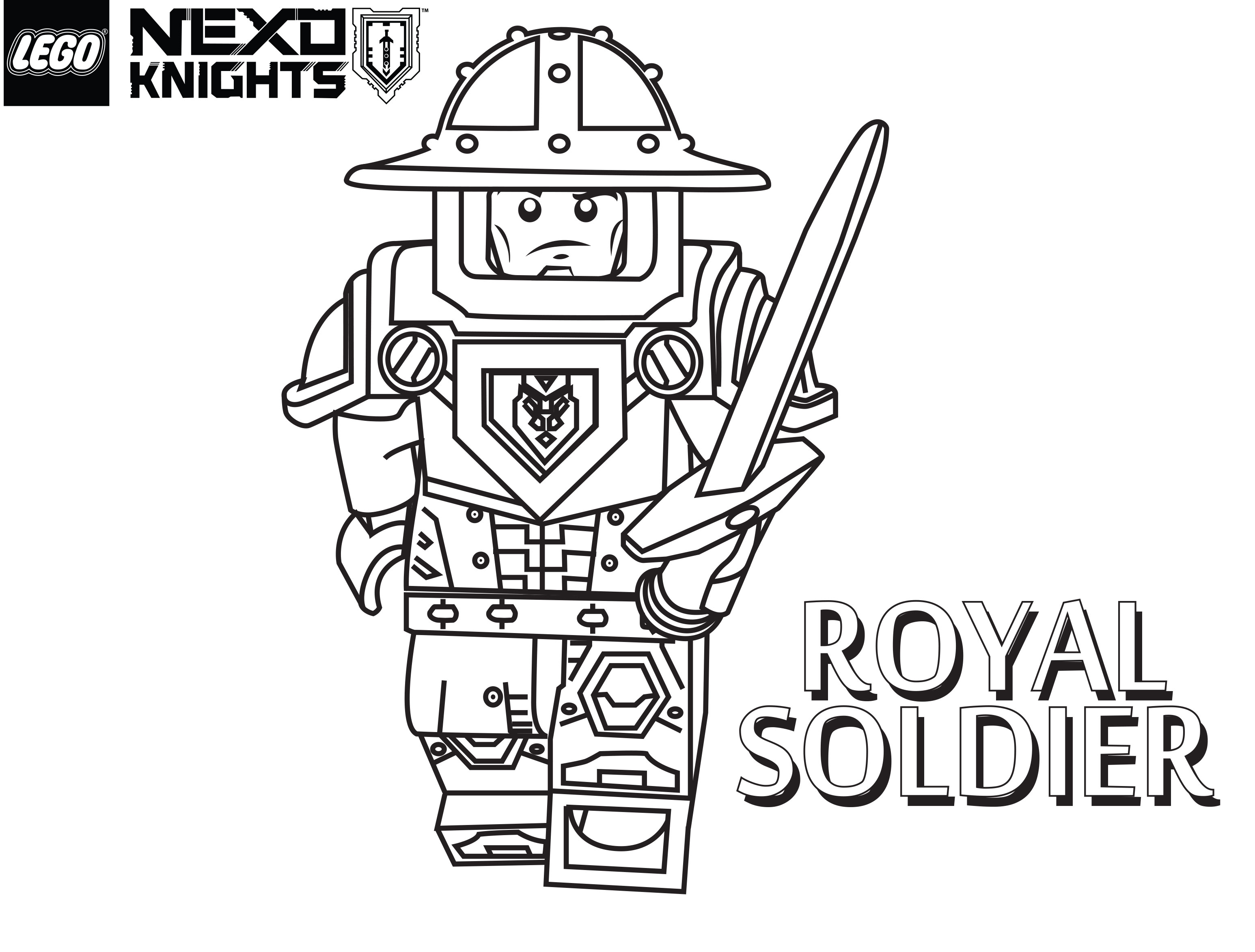 Lego Nexo Knights Coloring Pages Royal Soldier 3092x2346 Lego Nexo Knights Coloring Pages Royal Soldier