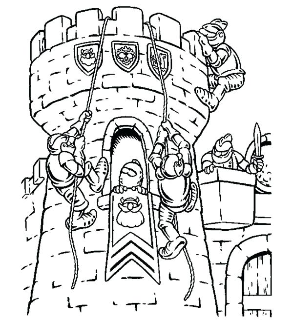 Lego Knights Coloring Pages Knights Climb Watching Tower Coloring 600x656 Lego Knights Coloring Pages Knights Climb Watching Tower Coloring
