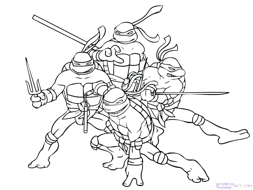 863x649 Ninja Turtles Coloring Pages To Print Free Stock Ninja Turtle Cute