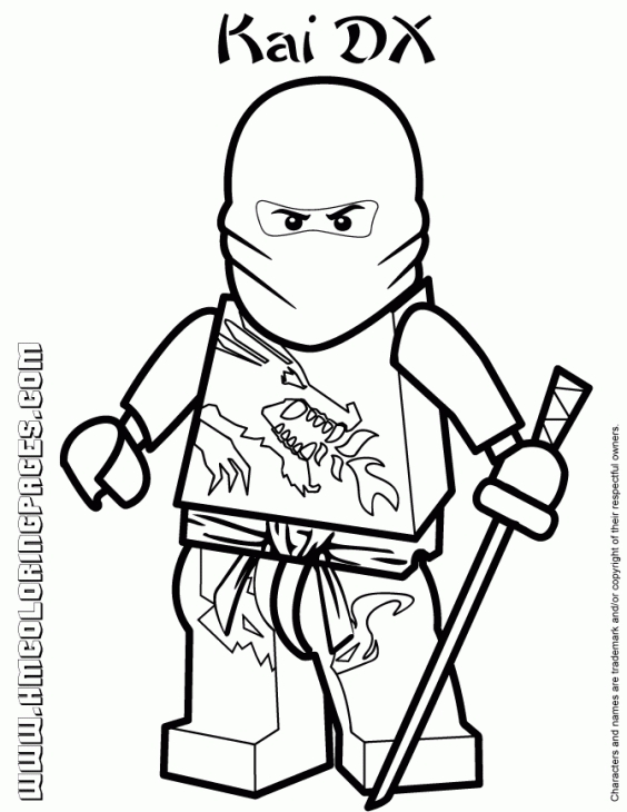 564x730 Kai The Red Ninja In Lego Ninjago Coloring Pages Fun Coloring