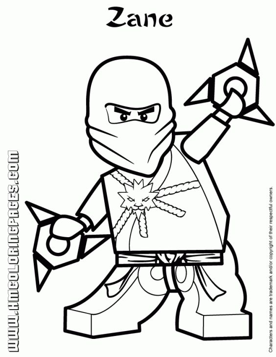 Zane The White Ninja From Lego Ninjago Coloring Page Fun 564x730 Zane The White Ninja From Lego Ninjago Coloring Page Fun