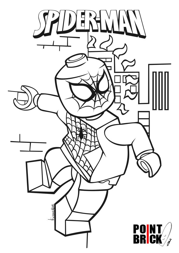 Lego Spiderman Coloring Pages