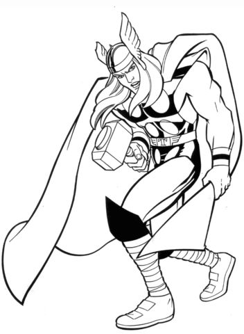 352x480 Marvel Thor Coloring Page For Thor Coloring Pages