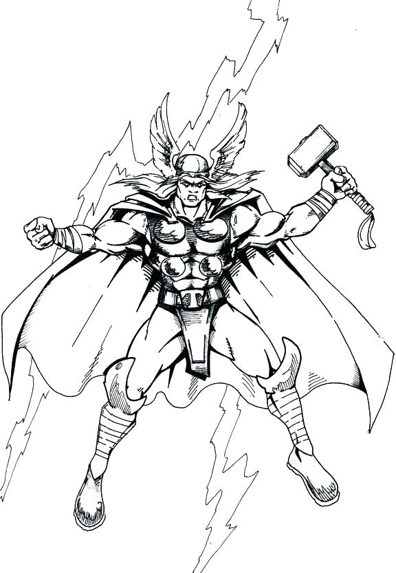 576x833 Thor Coloring Pages