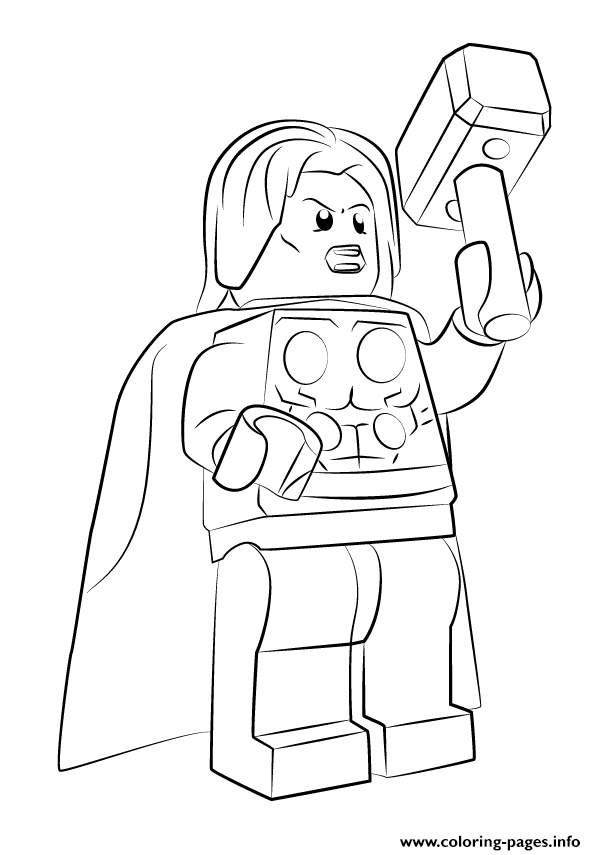 596x855 Lego Marvel Thor Avengers Coloring Pages Printable