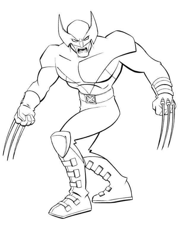Superhero X Men Wolverine Coloring Page Wolverine Soccer Team 600x776 Superhero X Men Wolverine Coloring Page Wolverine Soccer Team