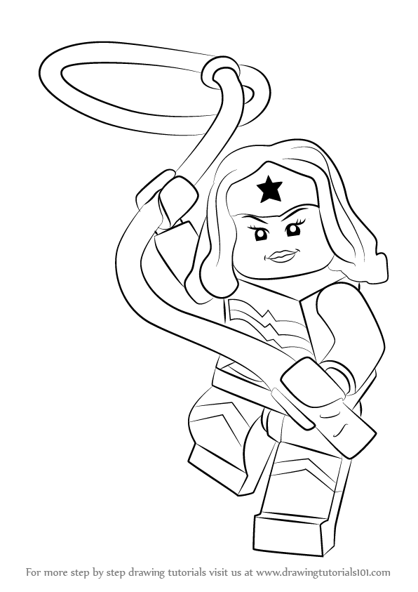 596x843 Learn How To Draw Lego Wonder Woman (Lego) Step By Step Drawing