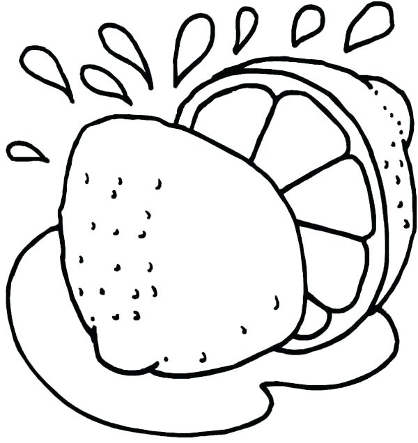 600x636 Lemon Coloring Page Lemon Coloring Page Cutting A Lemon Coloring