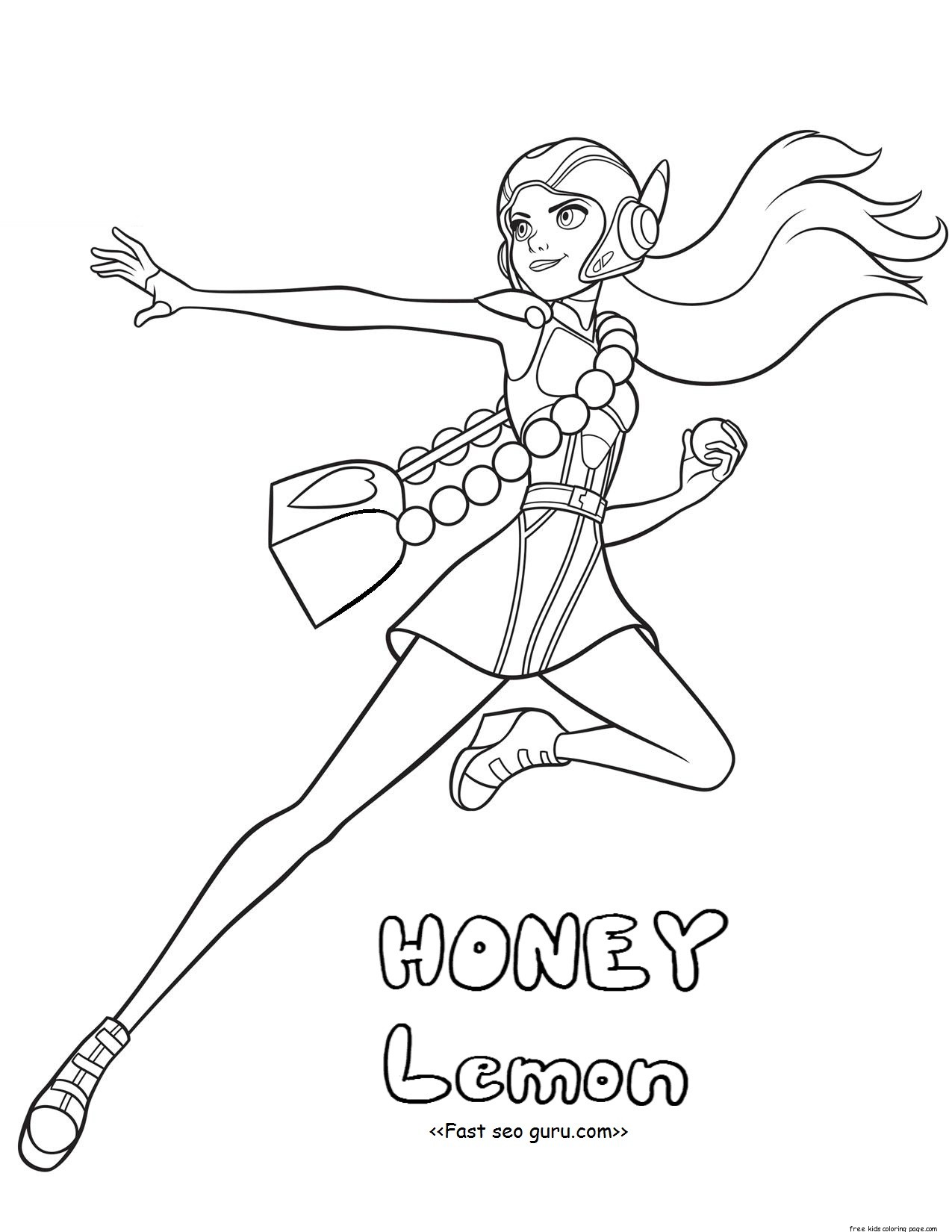 1275x1650 Printable Big Hero 6 Coloring Pages Honey Lemon For Kidsfree