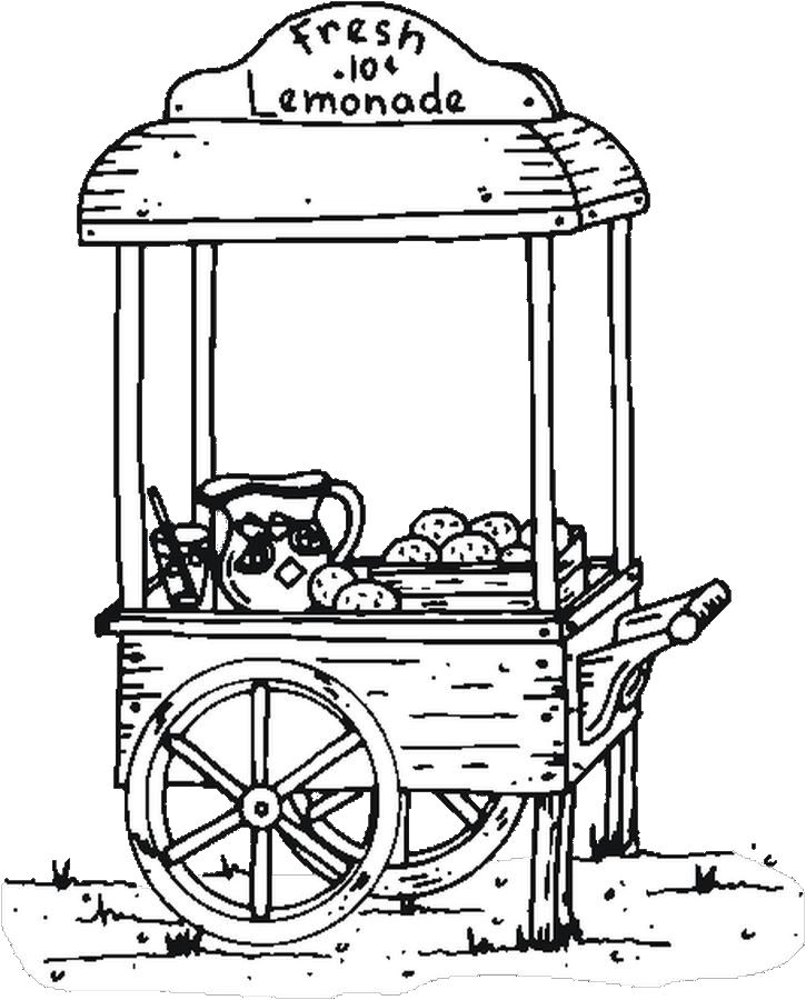 725x900 Lemonade Stand Coloring Page