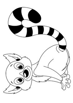 236x333 Ring Tailed Lemur Drawing And Coloring Page Madagascar Party