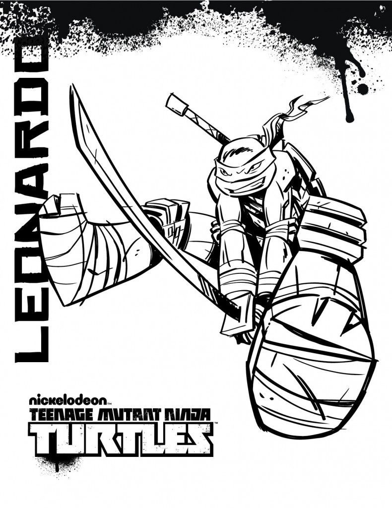 Leonardo Teenage Mutant Ninja Turtles Coloring Pages 790x1024 Leonardo Teenage Mutant Ninja Turtles Coloring Pages