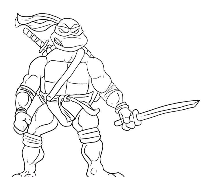 750x612 Leonardo Ninja Turtle Will Readily Kill Coloring Page Ninja
