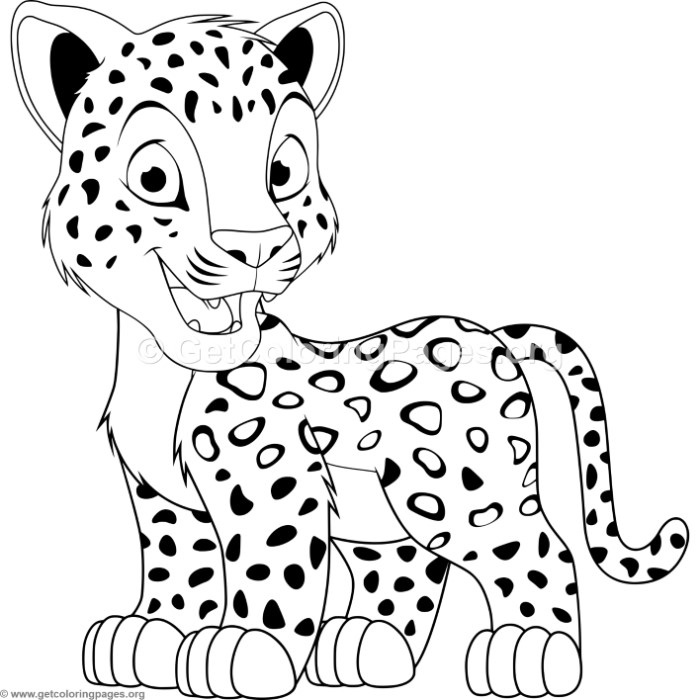 700x700 Cartoon Baby Leopard Coloring Pages