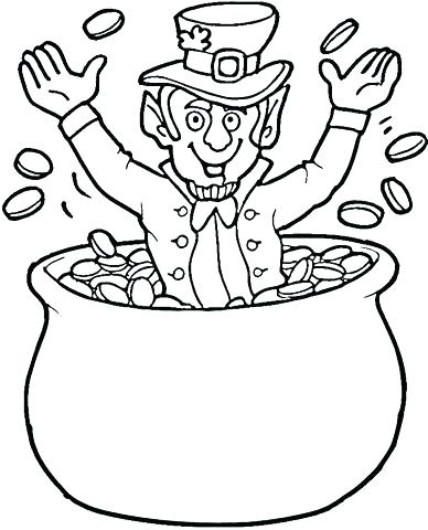 388x480 Free Printable Rainbow Pot Of Gold Leprechaun Coloring Pages Free