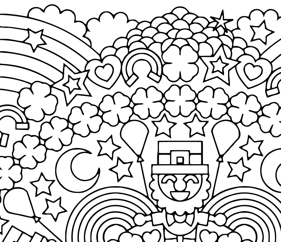 927x799 Lucky Charms Party A Leprechaun Coloring Page By Candy Hippie