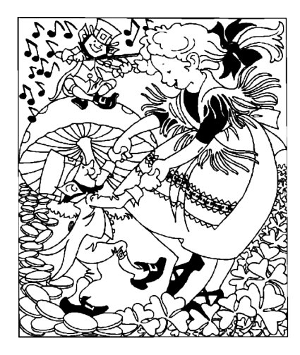 425x504 Dancing With Leprechauns Coloring Page