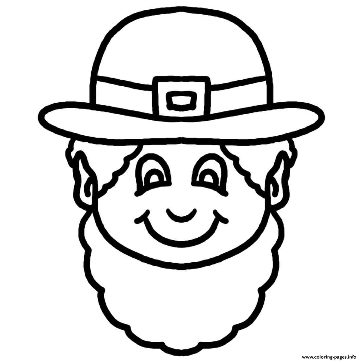 1200x1200 This Black And White Cartoon Leprechaun Face Clipart Illustration