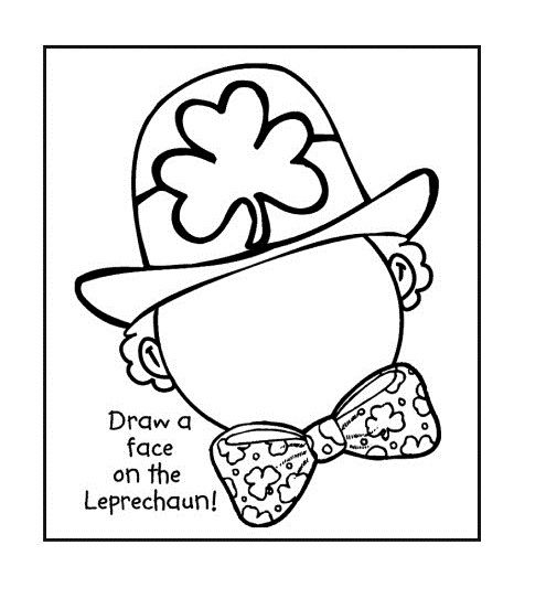 495x552 Draw A Face On The Leprechaun Coloring Picture For Kids St