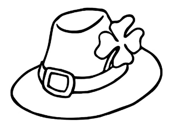 Leprechauns Hat And A Four Leaf Clovers Coloring Page Kids Play 600x449 Leprechauns Hat And A Four Leaf Clovers Coloring Page Kids Play