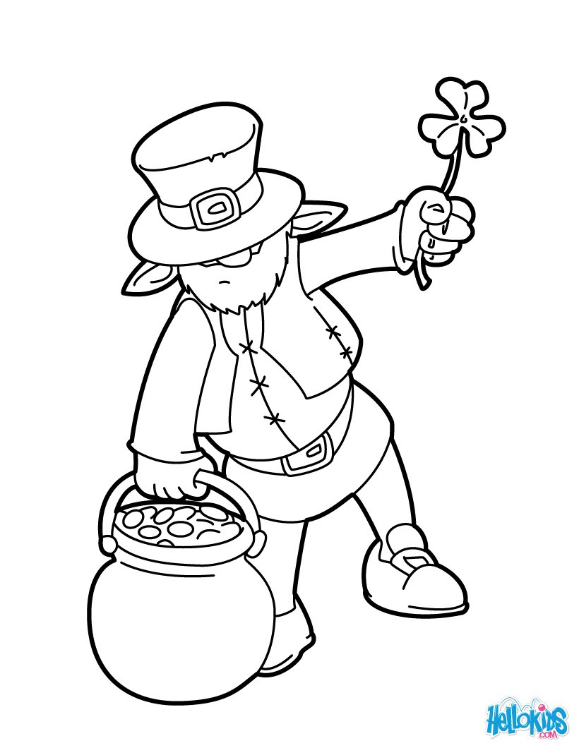 820x1060 Leprechaun And Pot O Gold Cauldron Coloring Pages