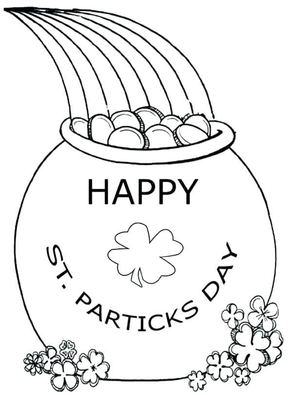600x813 Pot Of Gold Coloring Page St Day Coloring Page Pot Of Gold Outline