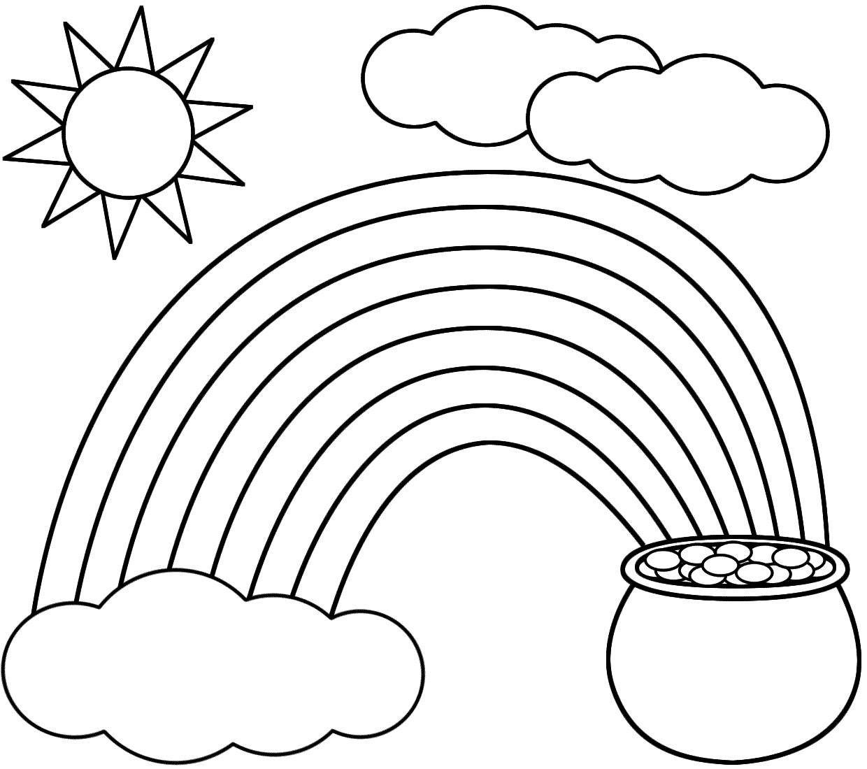 1240x1100 St Patrick S Day Coloring Pages Shamrock Leprechaun Pot Of Gold
