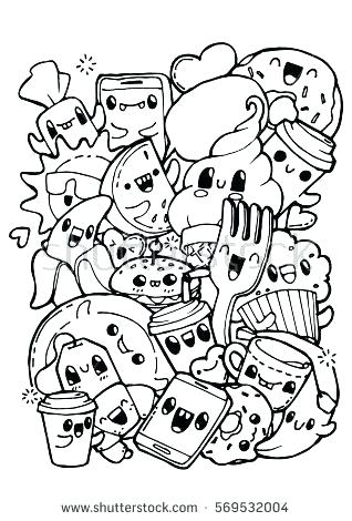 318x470 Doodle Coloring Pages Monsters Doodle Coloring Page Printable Cute