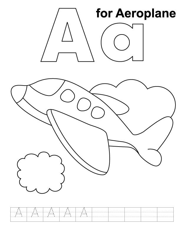 A For Aeroplane Coloring Page With Handwriting Practice Trains 624x780 A For Aeroplane Coloring Page With Handwriting Practice Trains