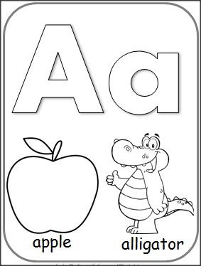 Letter A Alphabet Card For Coloring. Teacher September 283x374 Letter A Alphabet Card For Coloring. Teacher September