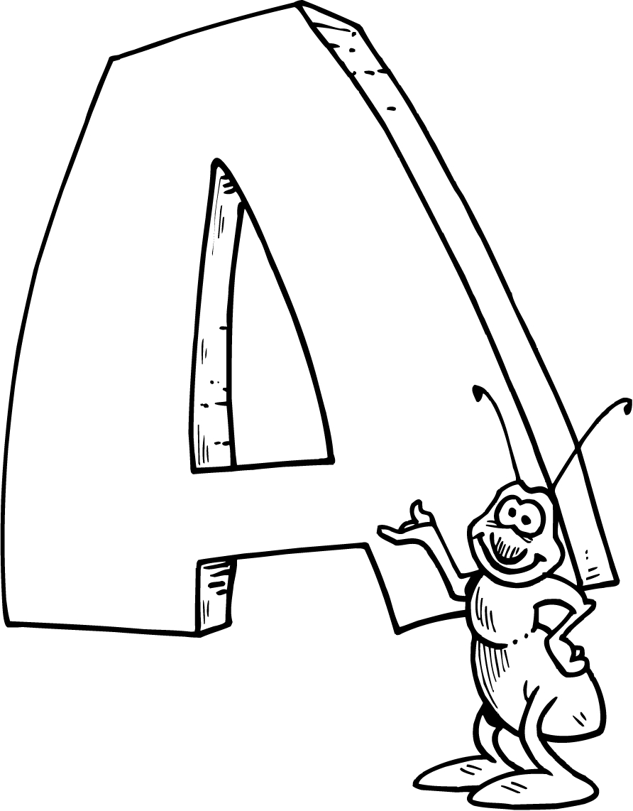 Coloring Page Of A Letter A With A Bug 892x1142 Coloring Page Of A Letter A With A Bug