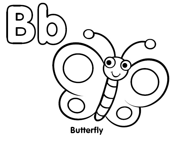 619x479 Coloring Letter B Coloring Butterfly Coloring ~ Child Coloring