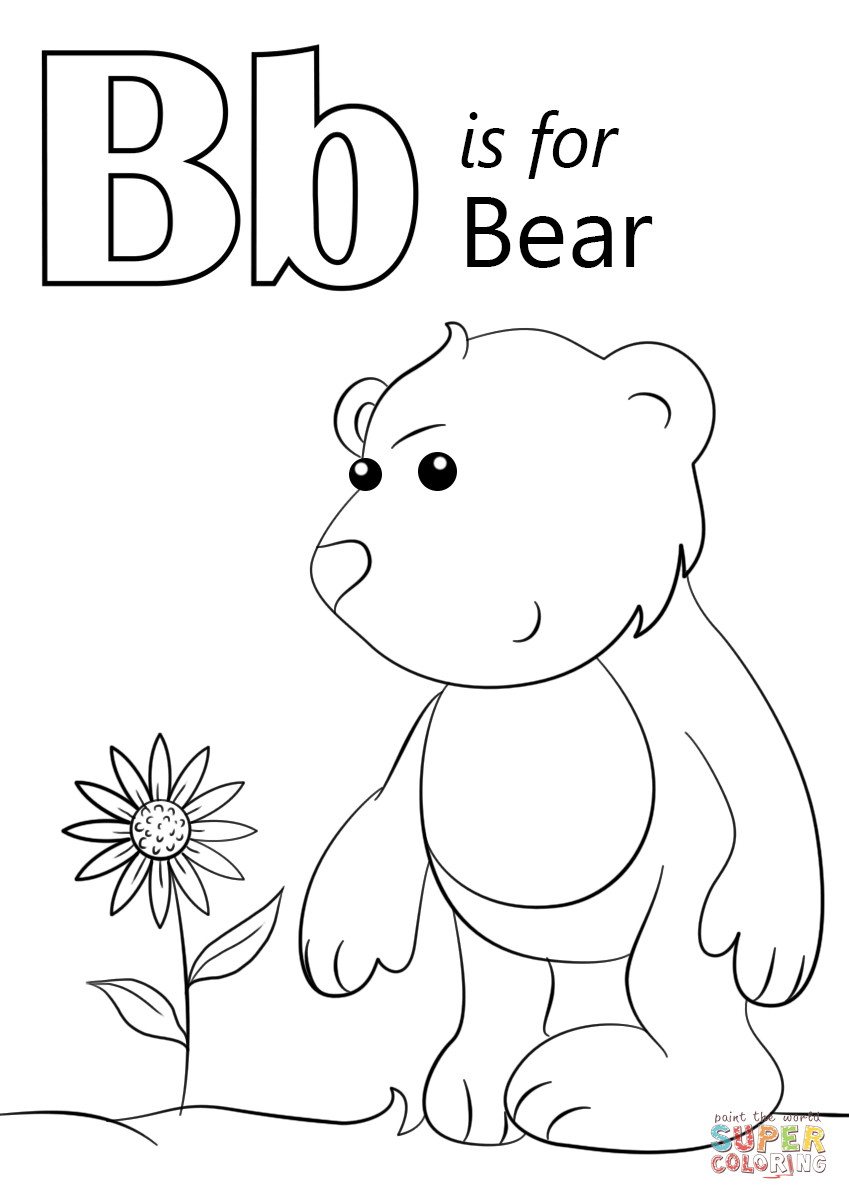 849x1200 Letter B Coloring Page Printable Pages Best